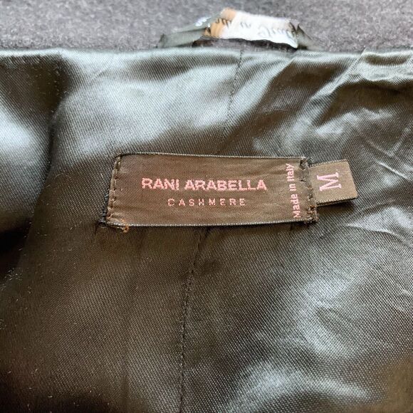 Rani Arabella Cape Coat Jacket M Poncho Gray Wool Blend Pockets High Neck - Picture 5 of 6